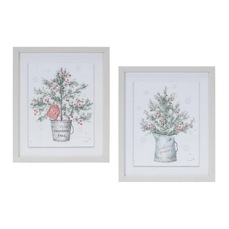 Potted Pine Tree Wall Art Set
