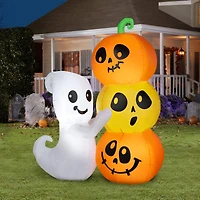 5ft. Airblown® Inflatable Halloween Ghost with Pumpkin Stack