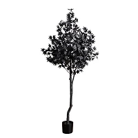 6ft. Pre-Lit Artificial Halloween Black Maple Tree with 300 Orange & Purple LED Lights