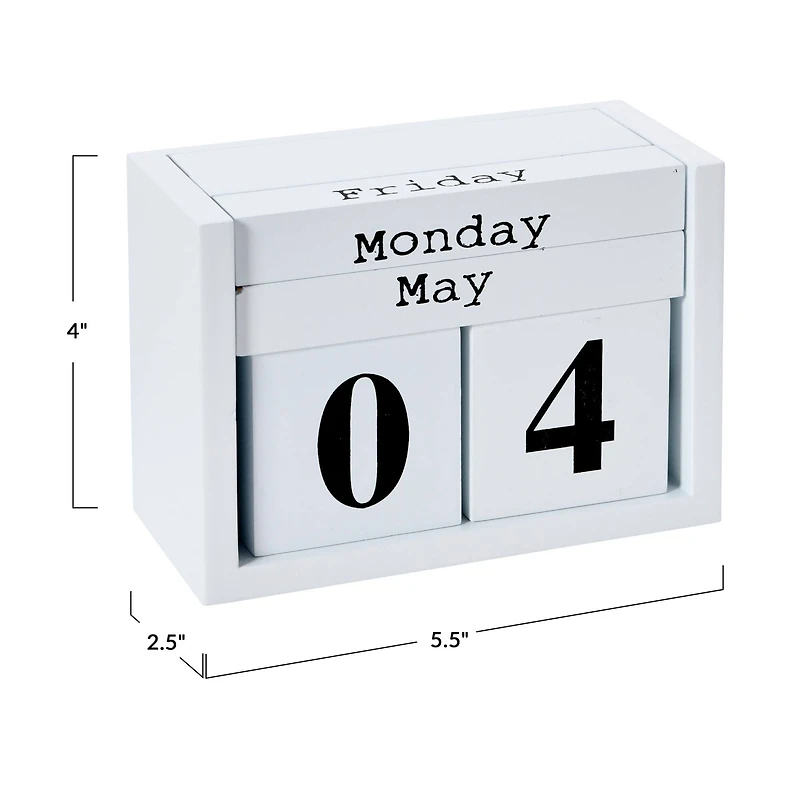 Hello Honey® 5.5" Wooden Perpetual Desk Block Calendar