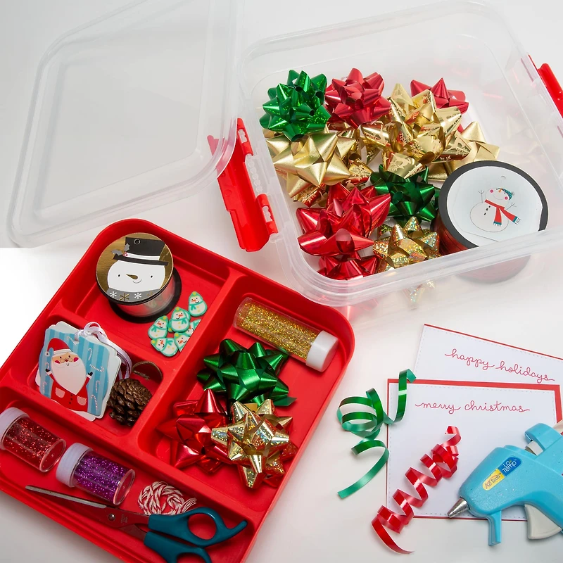 Simplify Red 2-Tier Gift Supply Storage Box