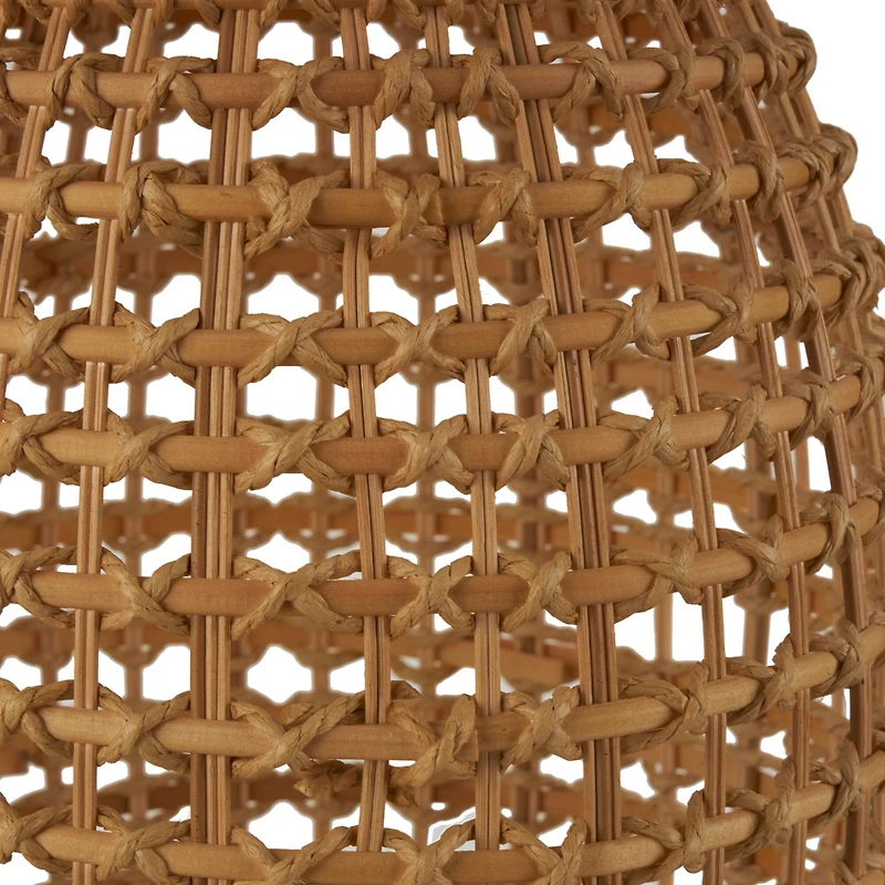 30.5" Brown Open Frame Woven Rattan Vase