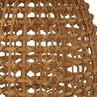 30.5" Brown Open Frame Woven Rattan Vase