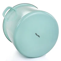 Martha Stewart 12qt. Turquoise Enamel On Steel Stock Pot With Glass Lid