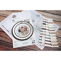 Luca-S Labrador Counted Cross Stitch Kit with Display Hoop