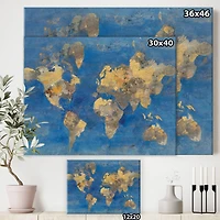 Designart - Golden Glam World Map