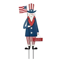 Glitzhome® 36" Wood Patriotic Uncle Sam Yard Stake Décor