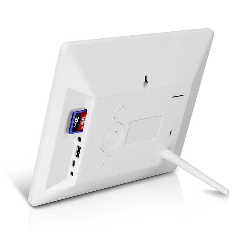 Aluratek White 8" x 7" WiFi Digital Photo Frame with Touchscreen, LCD Display & 16GB Memory