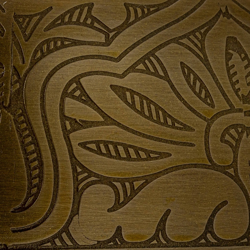 Hello Honey® 20" Antique Brass Finish Round Etched Metal Table Lamp with Cotton Shade