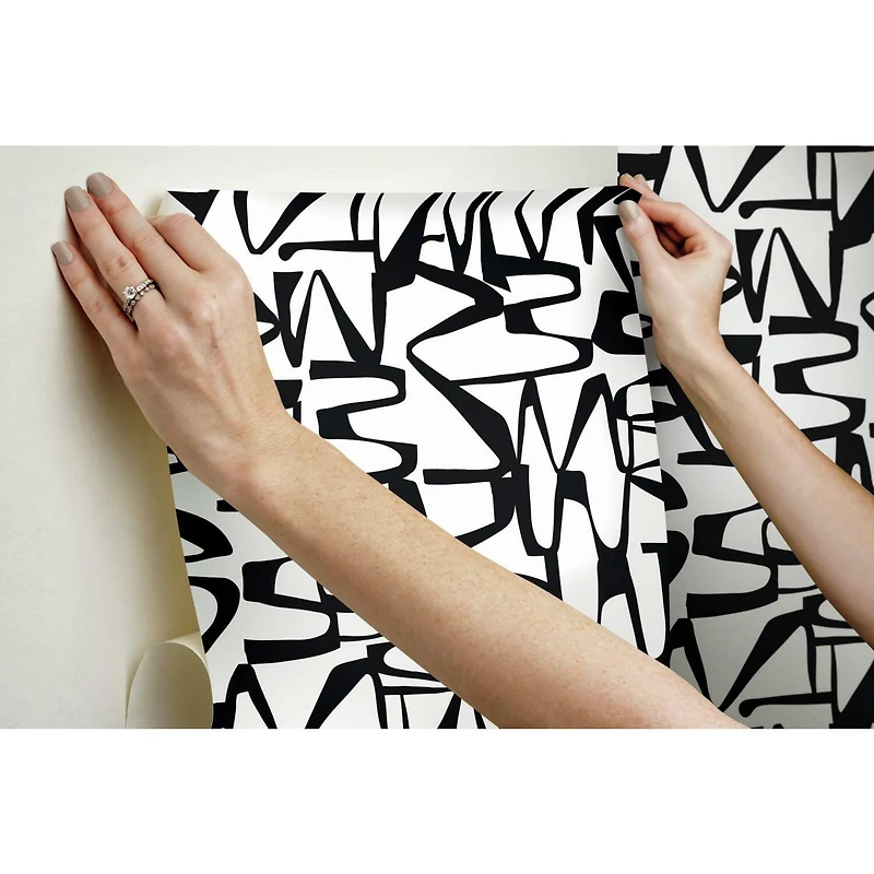 RoomMates Black Enigmatic Peel & Stick Wallpaper