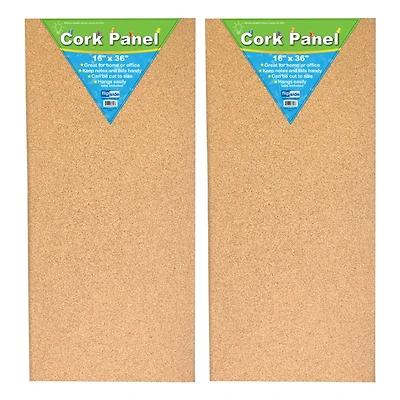 Flipside Products 16" x 36" Cork Panels, 2ct.