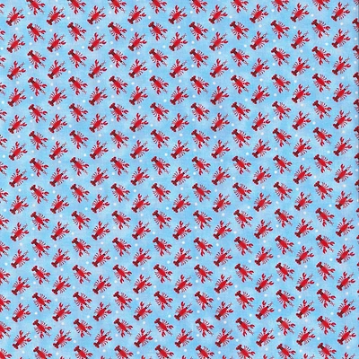 Fabric Traditions Light Blue Lobsters Cotton Fabric