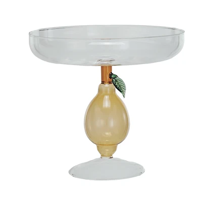 Hello Honey® 7.75" Lemon Zest Glass Food Pedestal