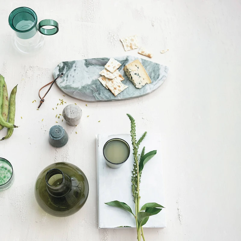 Hello Honey® 15" Green Mélange Marble Organic Shaped Board