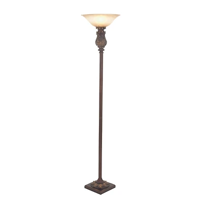 Brown Metal Traditional Floor Lamp, 70" x 15" x 15"