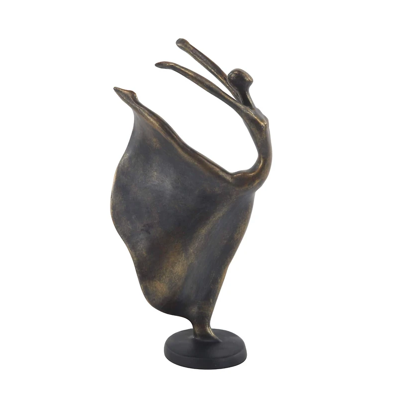 Brass Polystone Traditional Sculpture, Dancer 13" x 7" x 5"