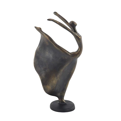 Brass Polystone Traditional Sculpture, Dancer 13" x 7" x 5"