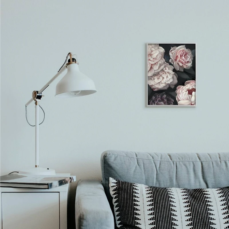 Stupell Industries Clustered Pink and White Florals Elegant Flowers in Frame Wall Art