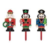 Glitzhome® Wooden Nutcracker Yard Stake Set