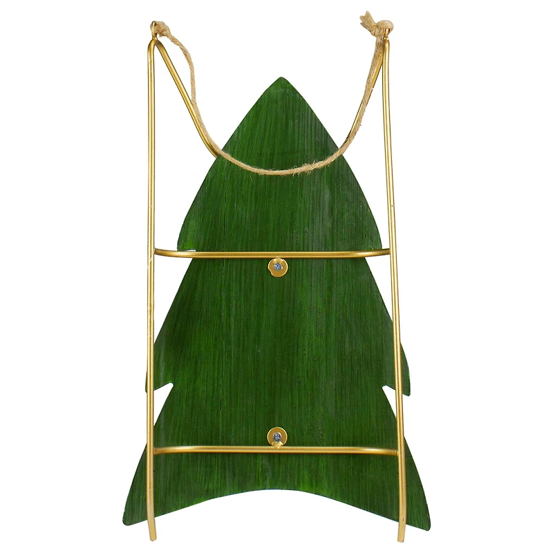 18.25'' Green Wooden Believe Christmas Snow Sled Decoration
