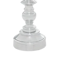 Silver Aluminum Traditional Pillar Candle Holder