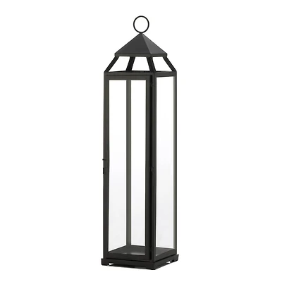 30" Black Iron & Glass Lantern