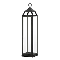 30" Black Iron & Glass Lantern