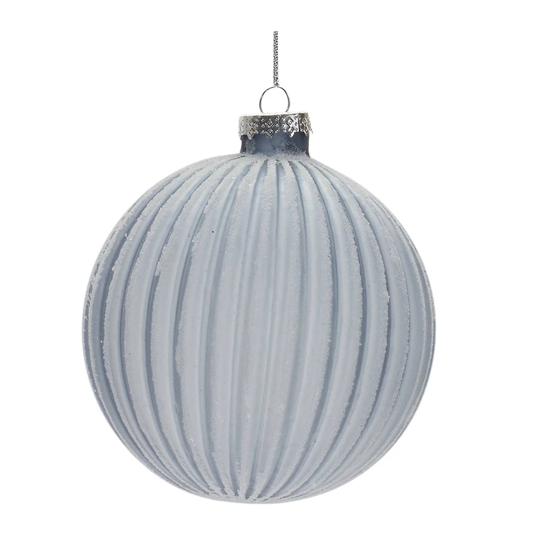 6ct. Frosted Blue Glass Ball Ornaments