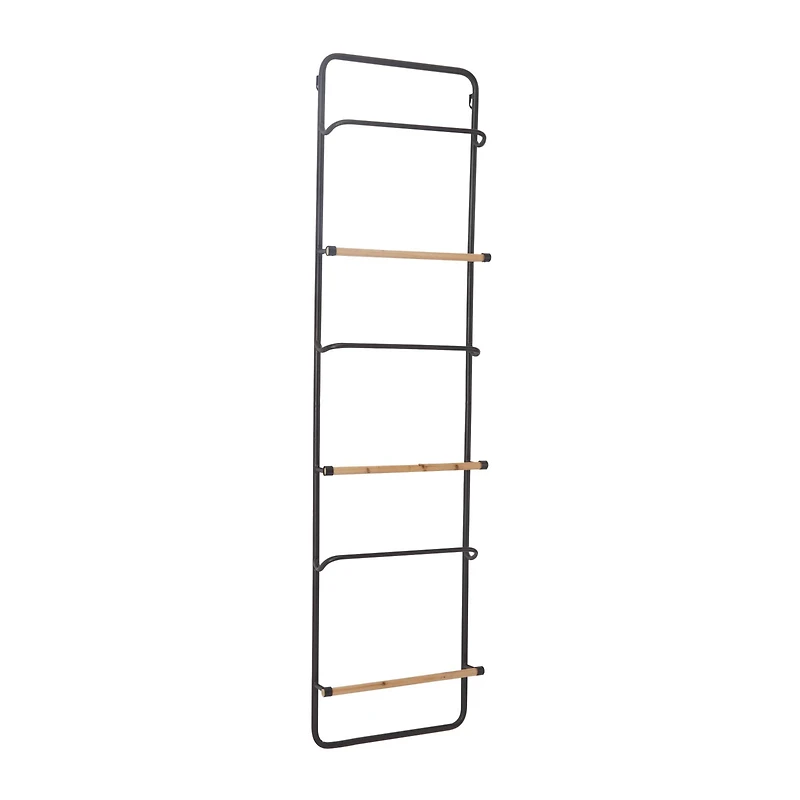 Black Metal Wall Mounted 6 Rack Magazine Holder