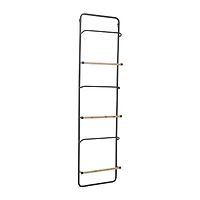 Black Metal Wall Mounted 6 Rack Magazine Holder