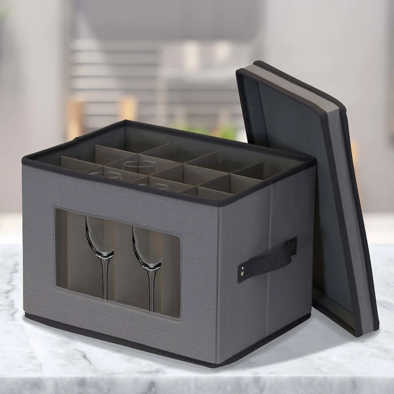 Household Essentials Champagne Glassware Storage Box