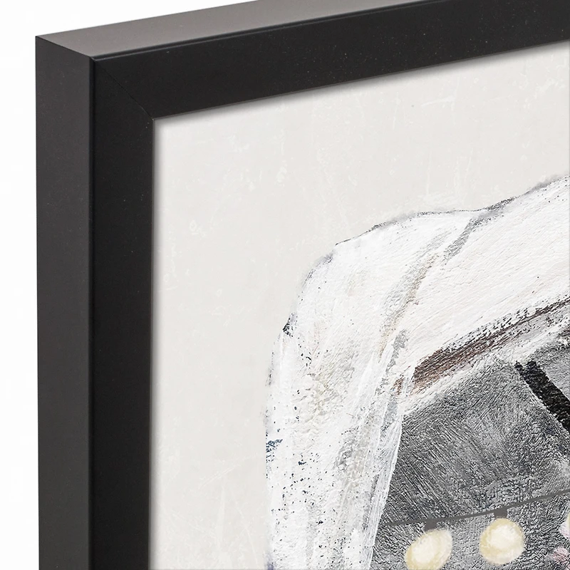 Flower Truck 31.73" x 21.73" Black Framed Canvas