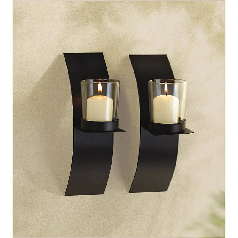 8" Mod-Art Candle Wall Sconce, 2ct.