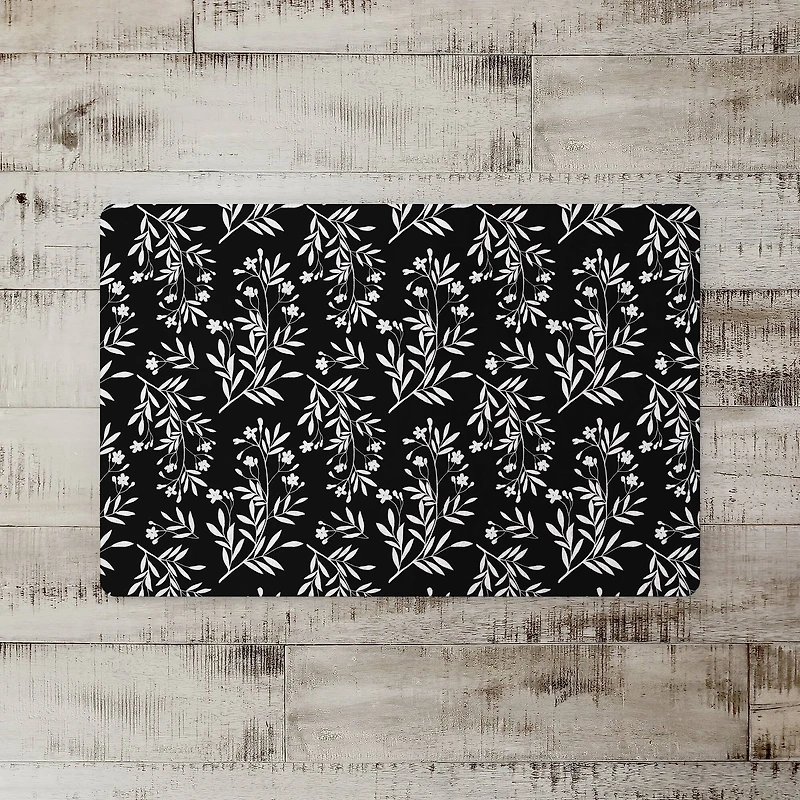 Monochromatic Floral Bunch 27" x 18" Floor Mat