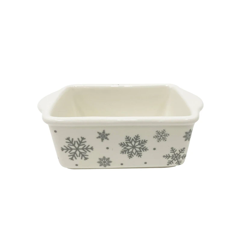 Mini Snowflake Ceramic Loaf Pan by Makery™