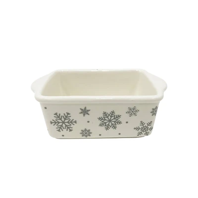 Mini Snowflake Ceramic Loaf Pan by Makery™