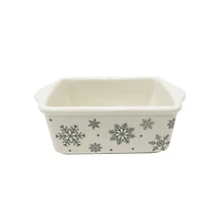Mini Snowflake Ceramic Loaf Pan by Makery™