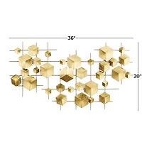 Gold Metal Glam Wall Decor, 20" x 36" x 2"