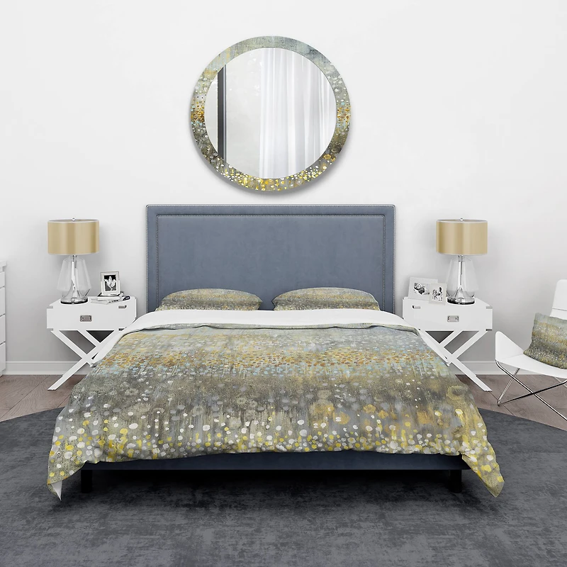 Designart 'Glam Rain Abstract IV' Glam Bedding Set