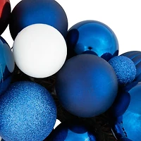 22" Red, white & Blue Glittered Patriotic Ornament Wreath