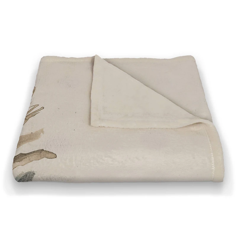 Modern Transitional Flowers 50" x 60" Coral Fleece Blanket