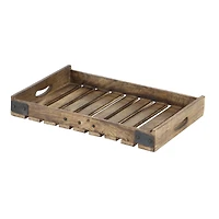 Brown Mango Wood Farmhouse Tray Set