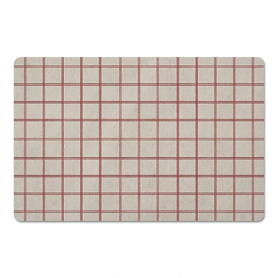 Red & Cream Check Floor Mat