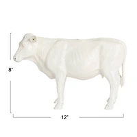 Hello Honey® 12" White Rustic Farmhouse Cow Taper Candle Holder
