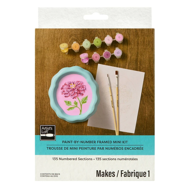 Zinnia Paint-by-Number Framed Mini KIt by Artist's Loft®