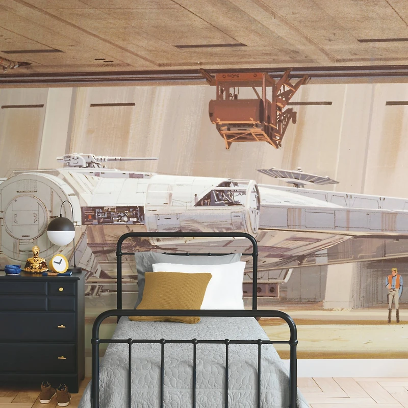 RoomMates Ralph Mcquarrie's Star Wars Docking Bay Millennium Falcon Peel & Stick Mural