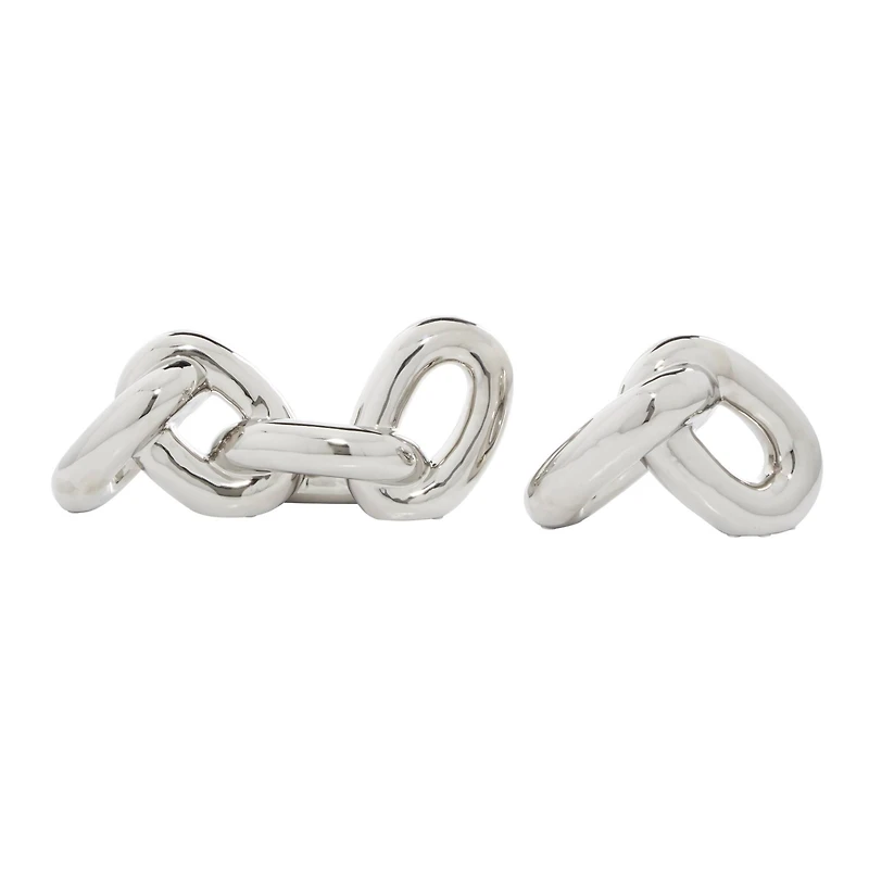 CosmoLiving by Cosmopolitan Silver Chain Sculpture Set