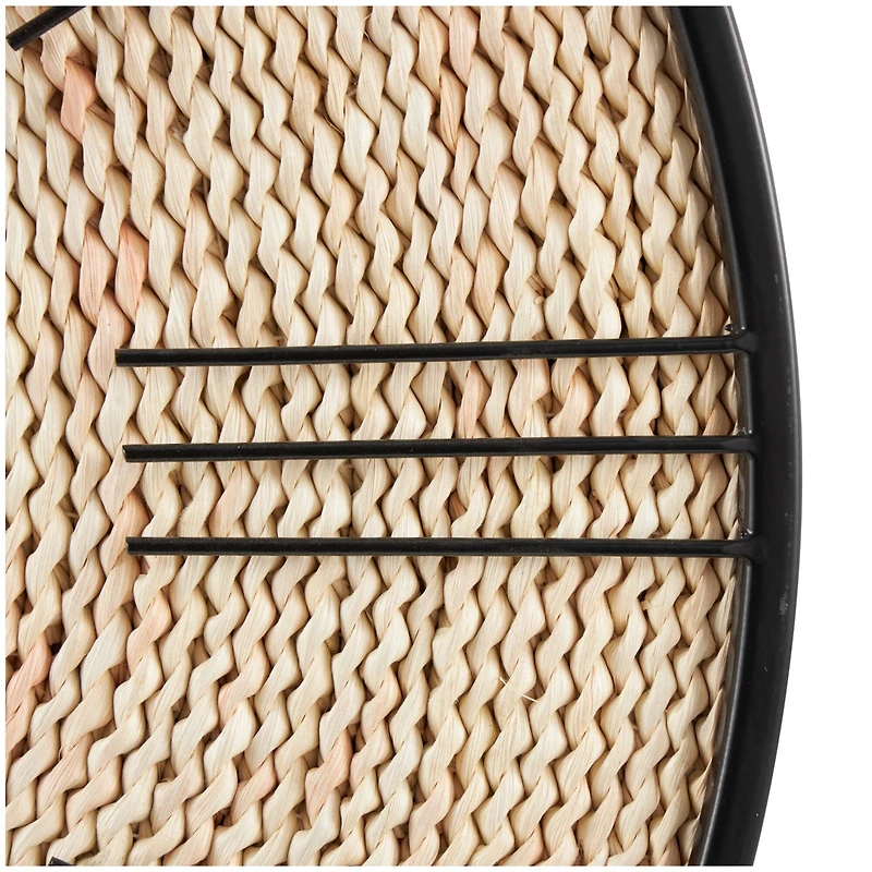 23.5" Coiled Rope Wall Clock with Black Metal Frame