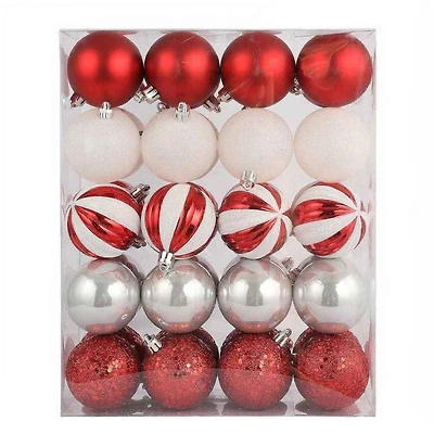 40 Pack 2" Red & White Shatterproof Ball Ornaments by Ashland®