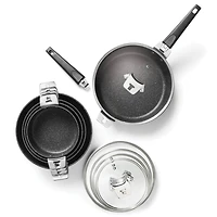 THE ROCK by Starfrit 12-Piece Space-Saving Set With T-Lock Detachable Handles